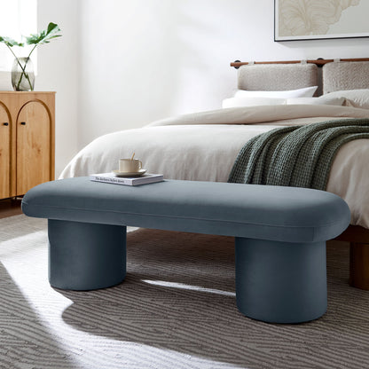 Orla Performance Velvet Bench blue velvet upholstery, bedroom bench by Modway on Tampa Home & Garden Store