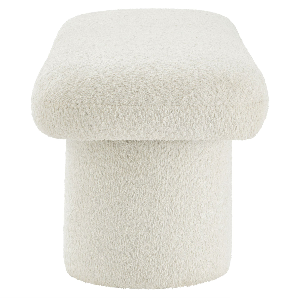 Orla Chenille Upholstered Bench by Modway in cream chenille fabric living furniture set on Tampa Home & Garden Store