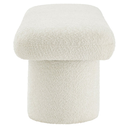 Orla Chenille Upholstered Bench by Modway in cream chenille fabric living furniture set on Tampa Home & Garden Store