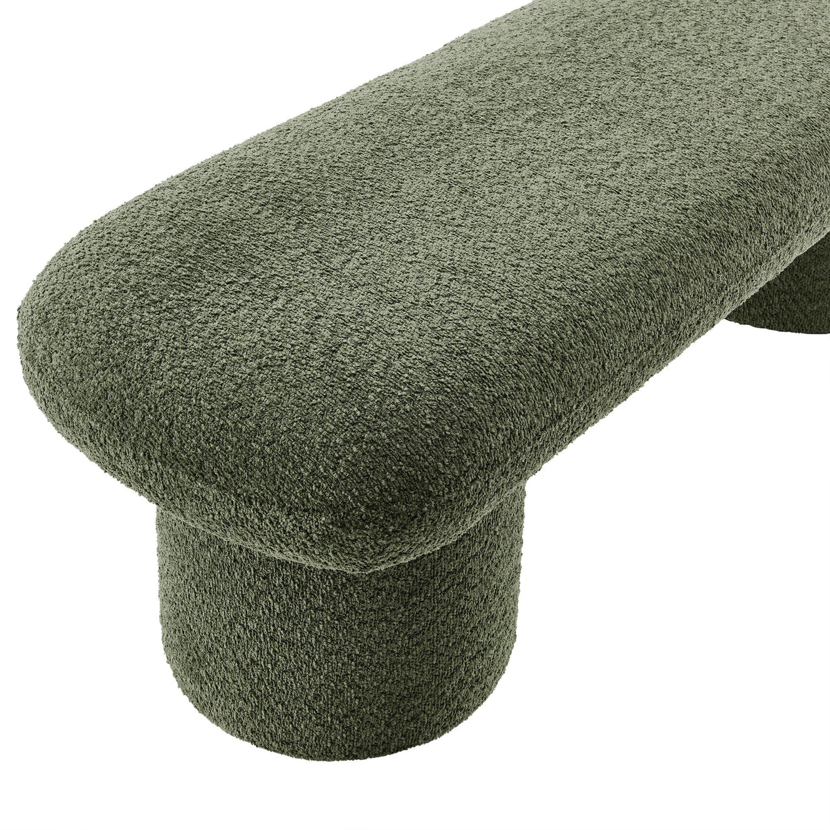 Orla Chenille Upholstered Bench in olive green chenille fabric by Modway on Tampa Home & Garden Store
