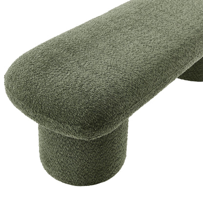 Orla Chenille Upholstered Bench in olive green chenille fabric by Modway on Tampa Home & Garden Store