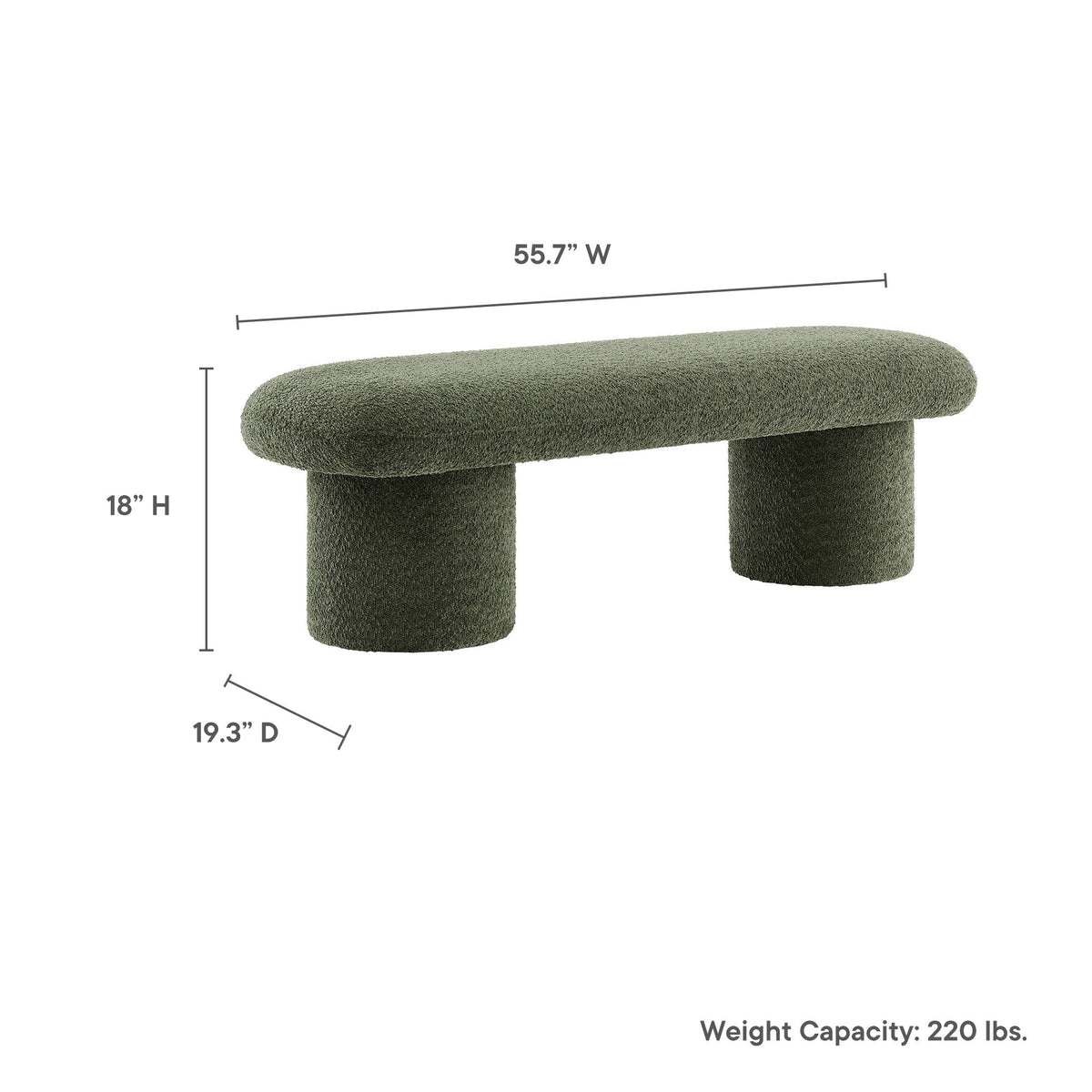 Orla Chenille Upholstered Bench by Modway, olive green chenille fabric, living room furniture on Tampa Home & Garden Store