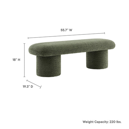 Orla Chenille Upholstered Bench by Modway, olive green chenille fabric, living room furniture on Tampa Home & Garden Store