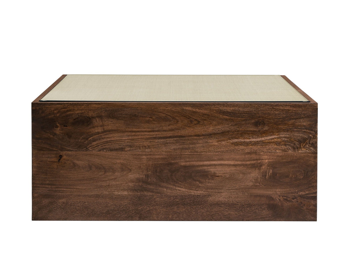 Truett Square Wood Rattan Coffee Table by Modway with dark wood frame and light woven top on Tampa Home & Garden Store