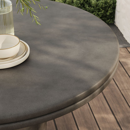 Brion 48 Inch Concrete Round Patio Dining Table