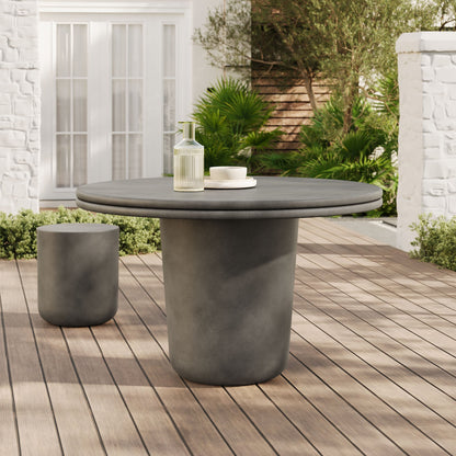 Brion 48 Inch Concrete Round Patio Dining Table
