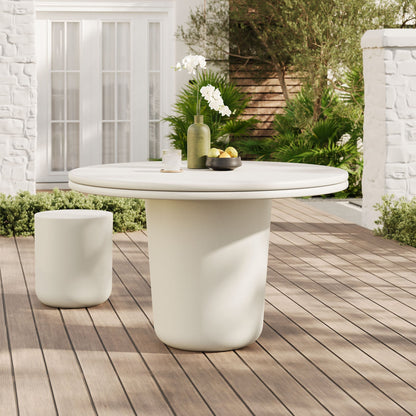 Brion 48 Inch Concrete Round Patio Dining Table