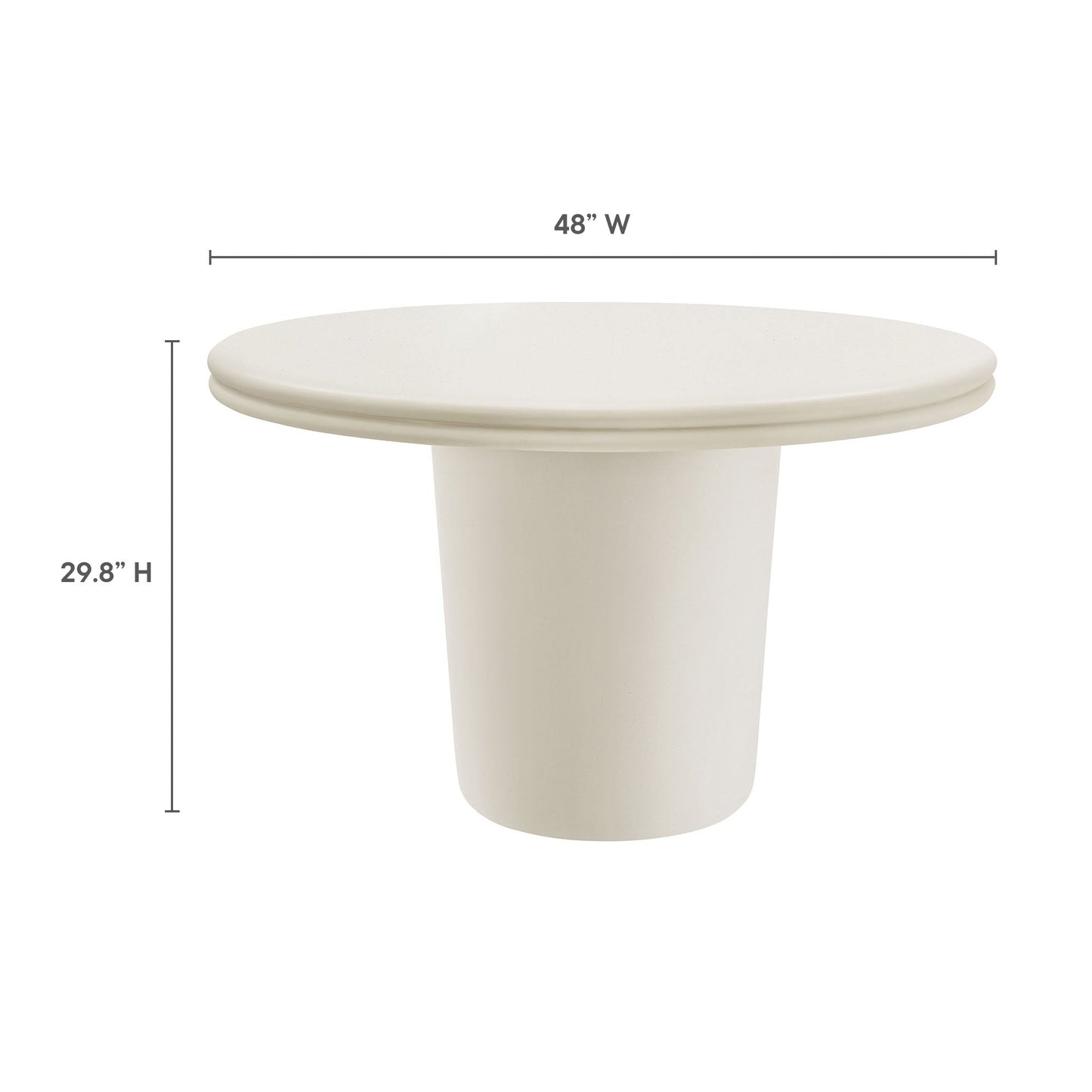 Brion 48 Inch Concrete Round Patio Dining Table