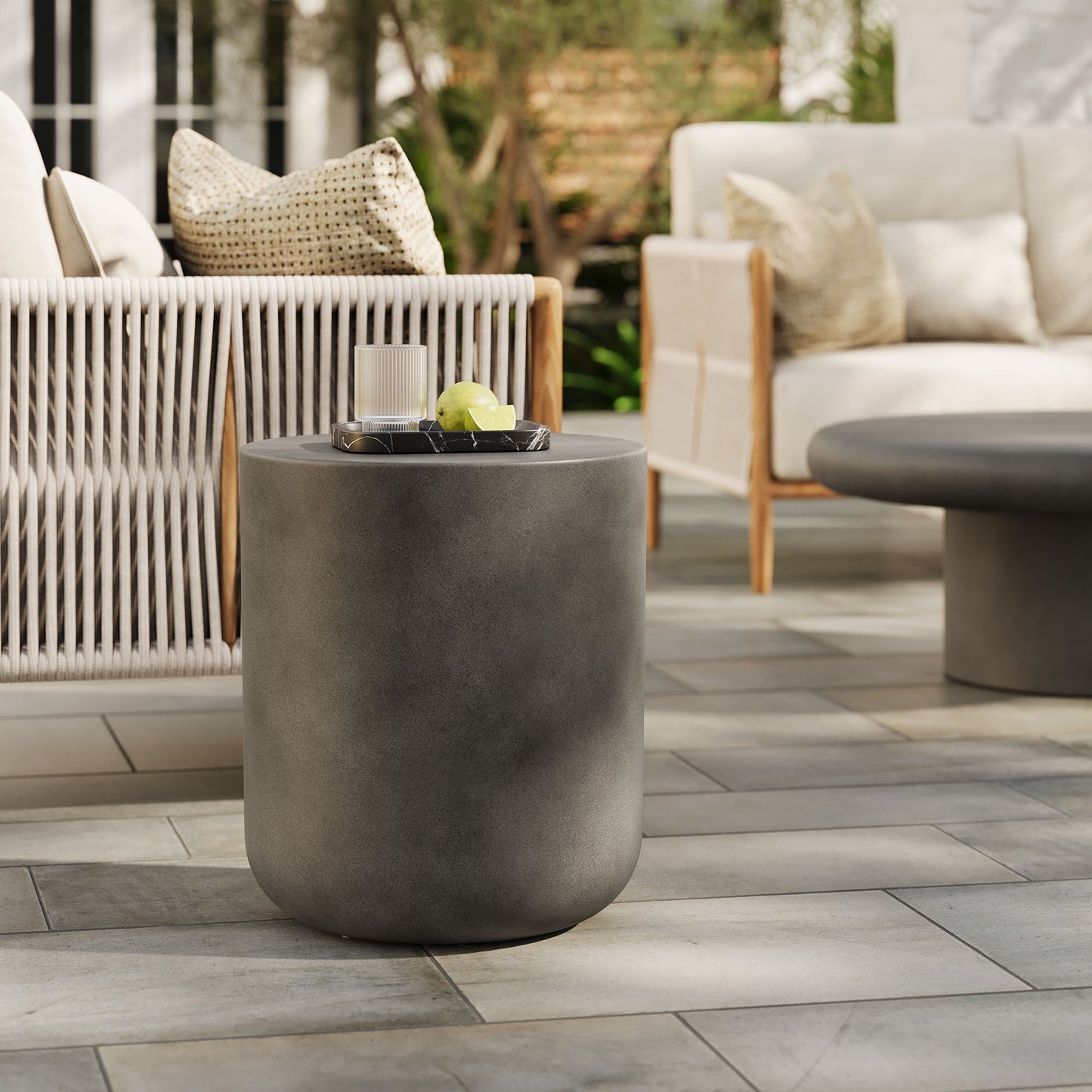 Brion by Modway Concrete Stool for Patio Use