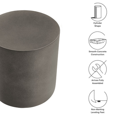 Brion by Modway Concrete Stool for Patio Use