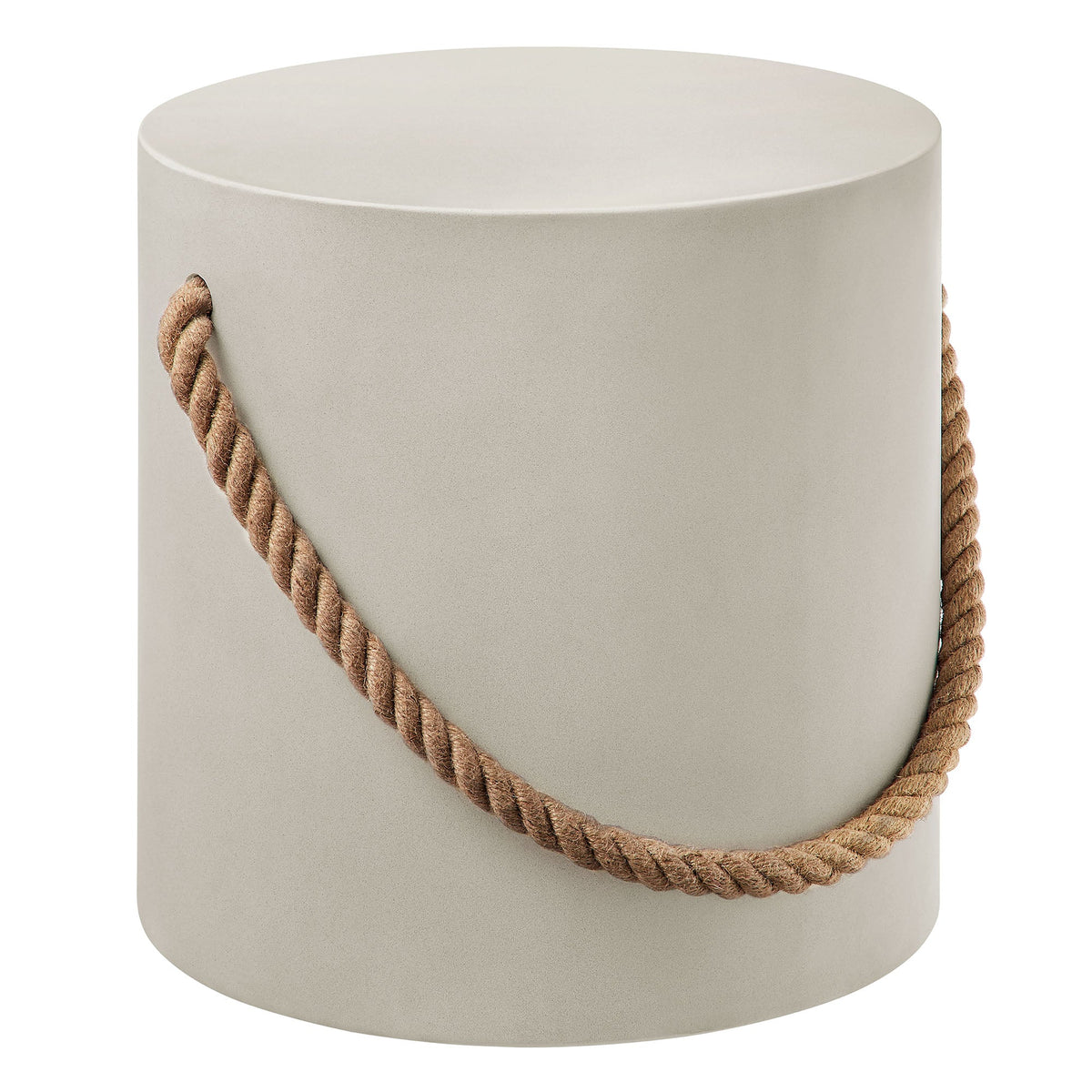 Isera concrete side table with natural rope handles for indoor/outdoor use by HouseOfZazla on Tampa Home & Garden Store