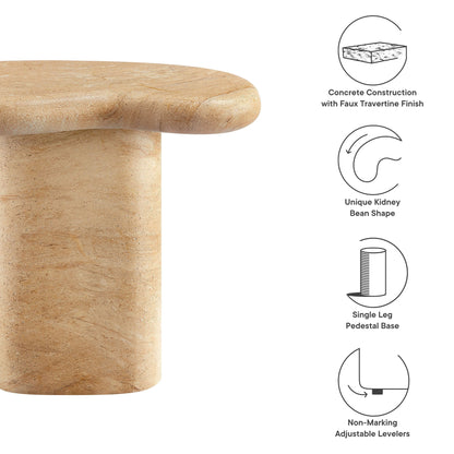 Elowen Travertine Side Table for Home and Patio