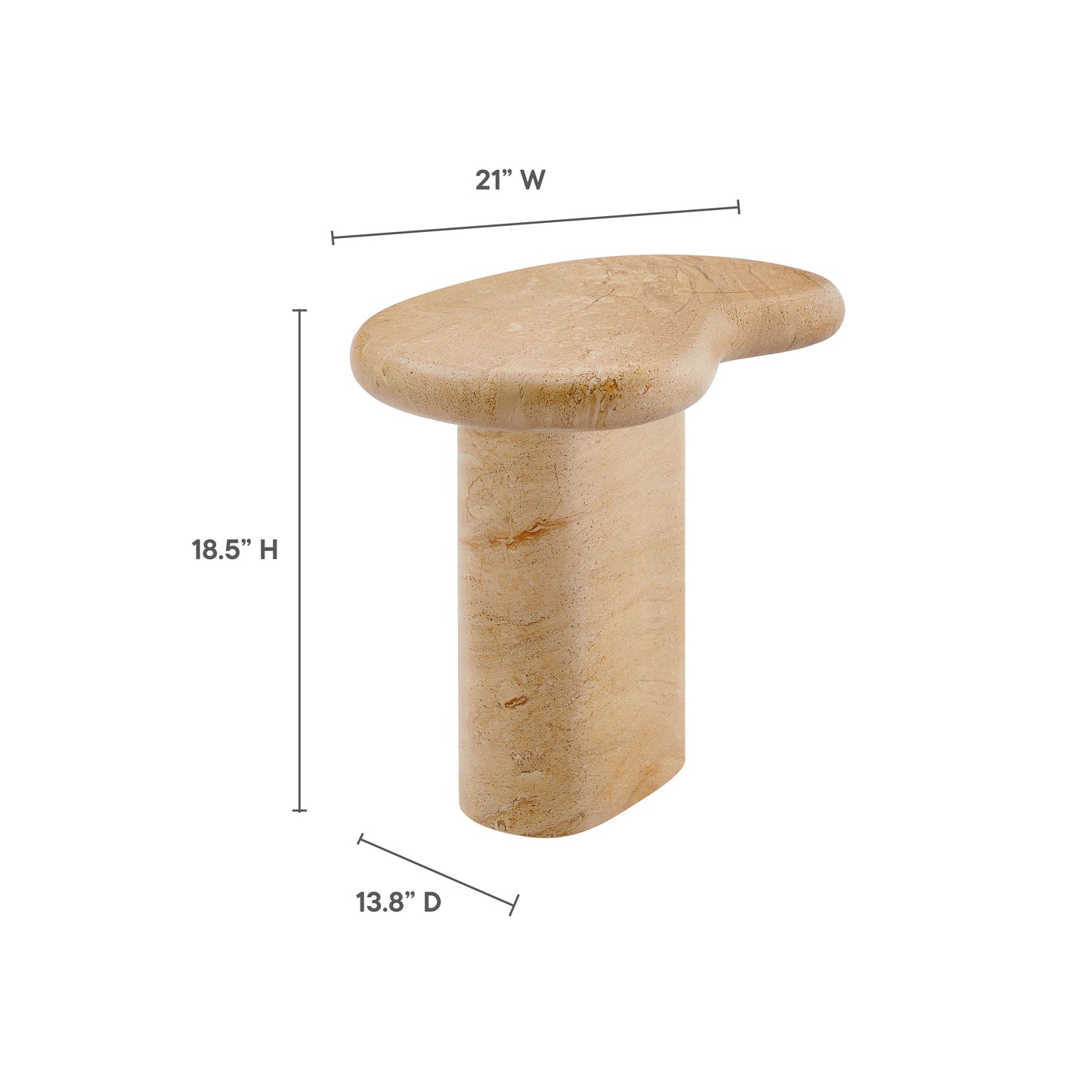 Elowen Travertine Side Table for Home and Patio