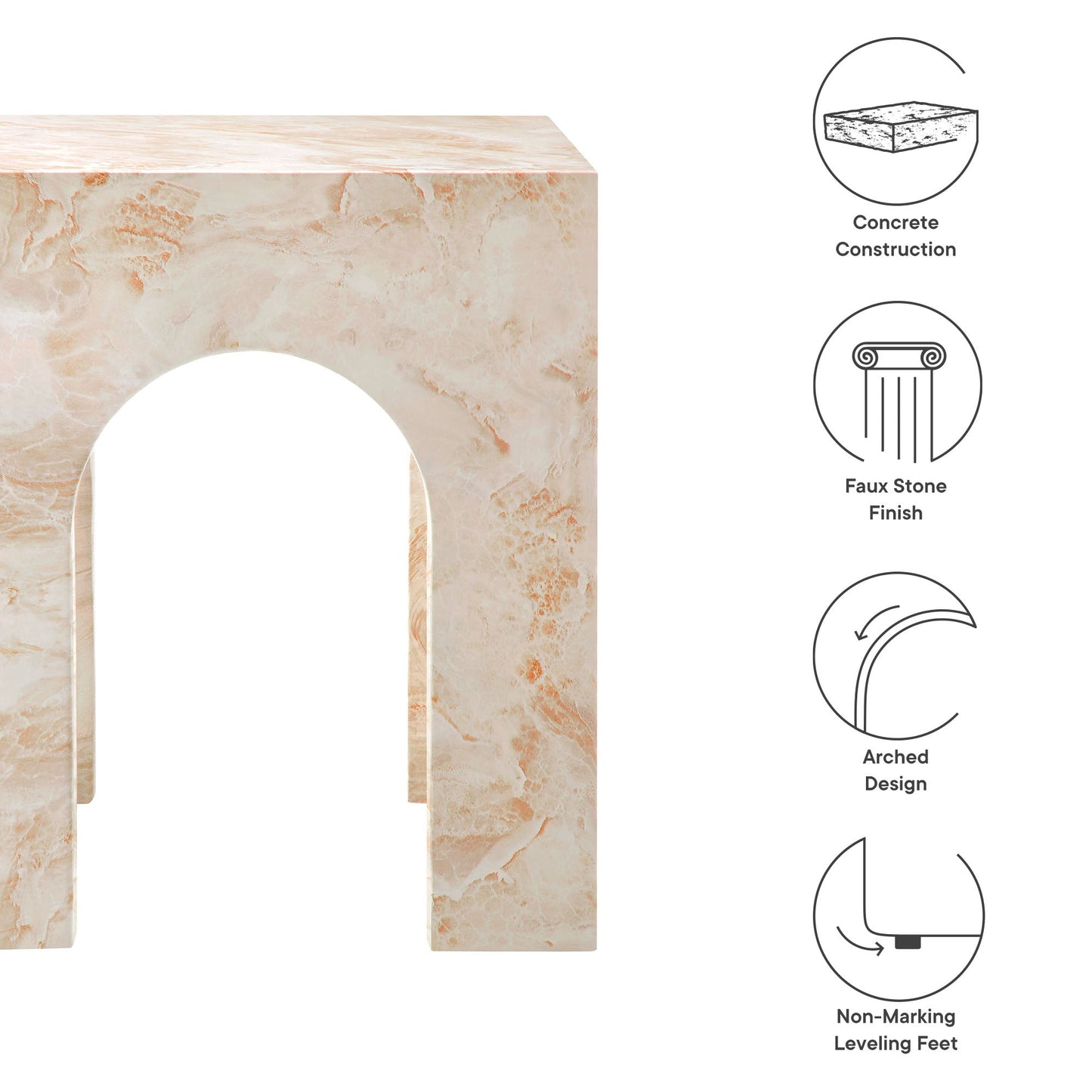 Valen Square Concrete Side Table by Modway