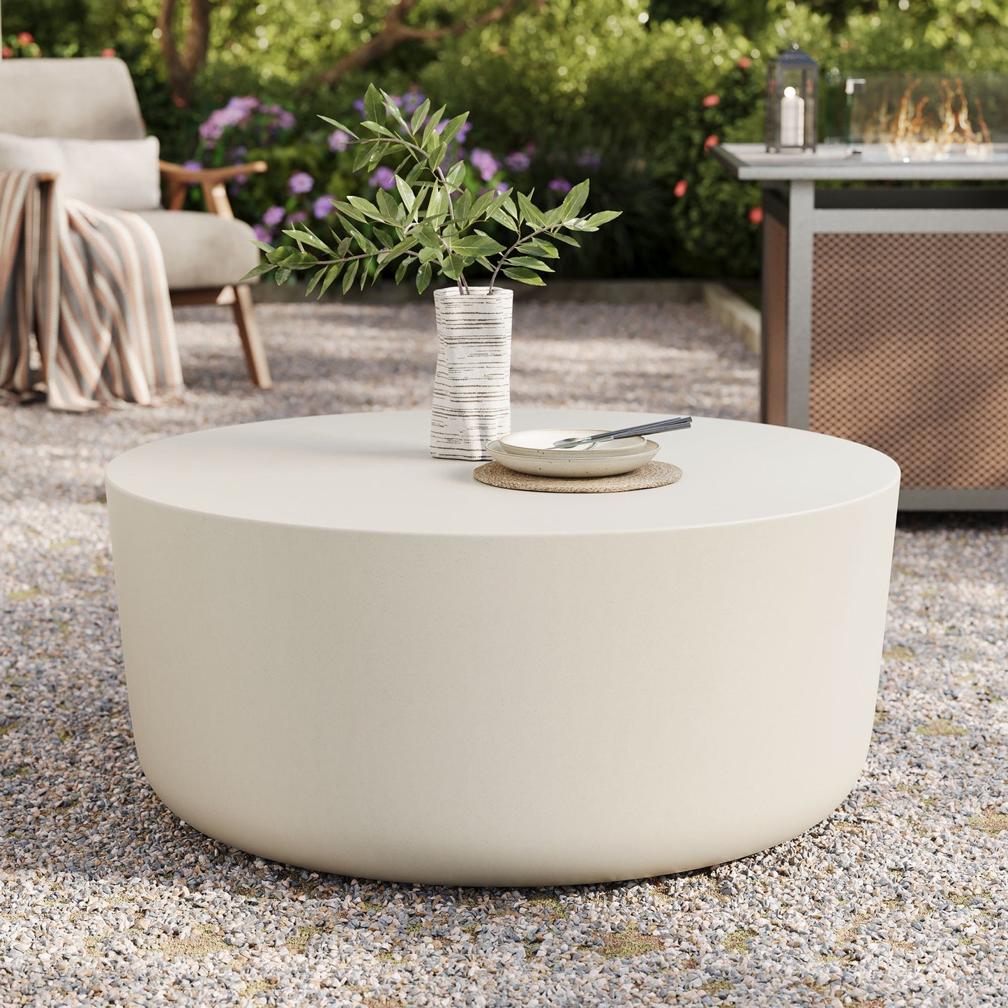 Brion Indoor and Outdoor Concrete Coffee Table