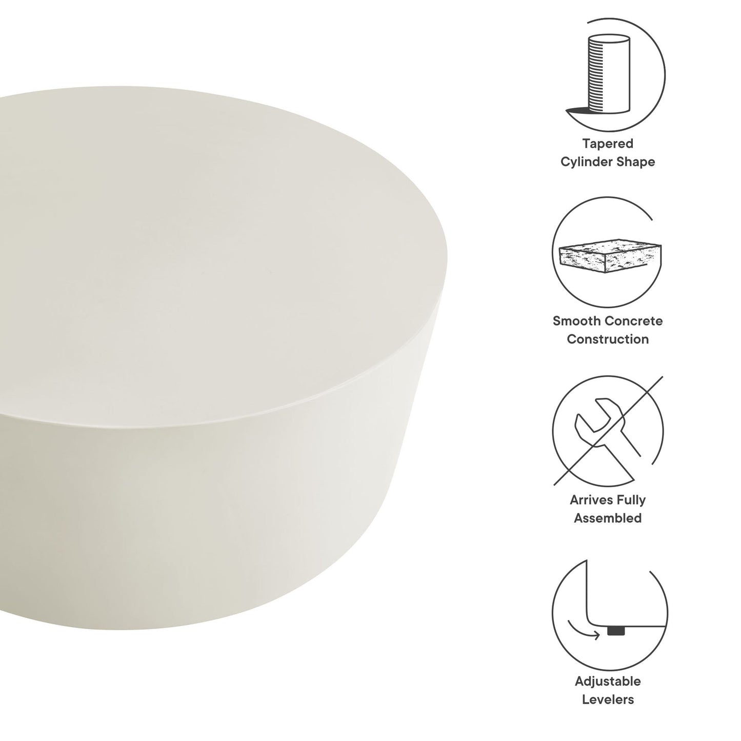 Brion Indoor and Outdoor Concrete Coffee Table
