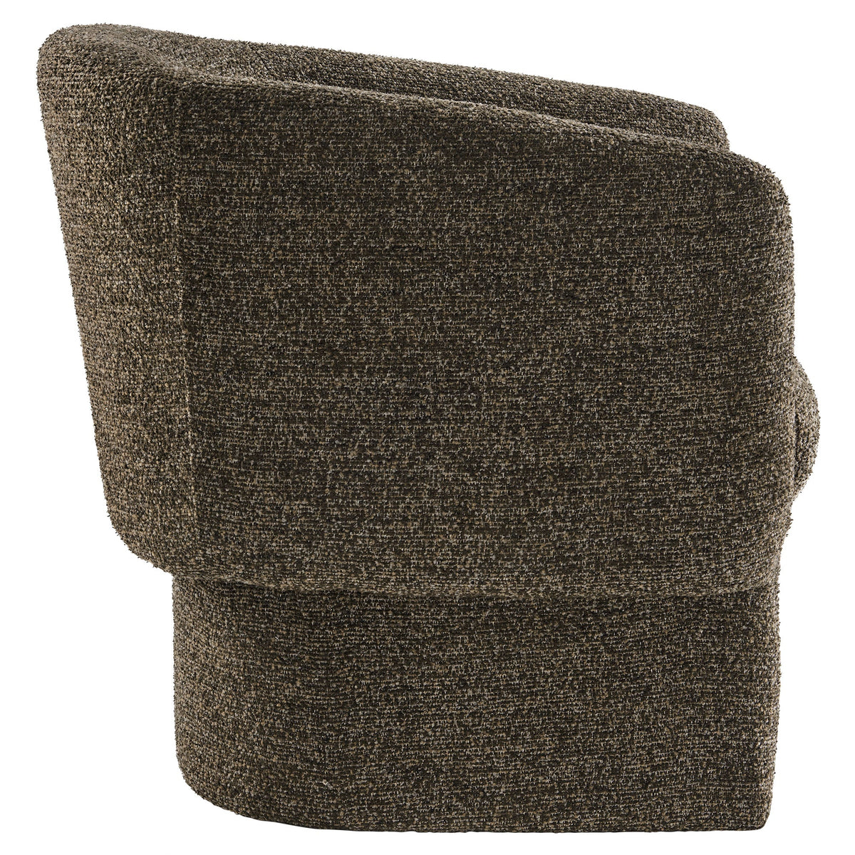 Muse Boucle Fabric Barrel Accent Chair by Modway in dark brown boucle fabric, curved back on Tampa Home & Garden Store