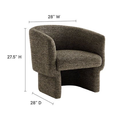 Modway Muse Boucle Fabric Barrel Accent Chair brown boucle fabric, 28W x 28D x 27.5H armchair on Tampa Home & Garden Store