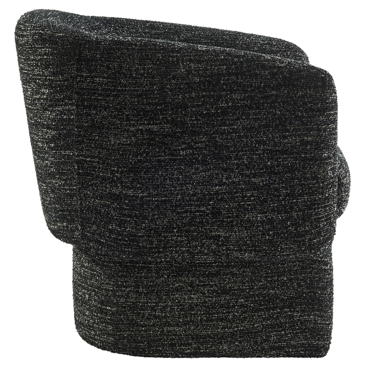 Muse Boucle Fabric Barrel Accent Chair by HouseOfZazla charcoal boucle upholstery on Tampa Home & Garden Store