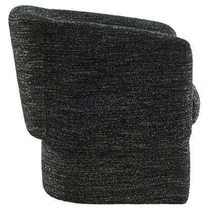 Muse Boucle Fabric Barrel Accent Chair by HouseOfZazla charcoal boucle upholstery on Tampa Home & Garden Store
