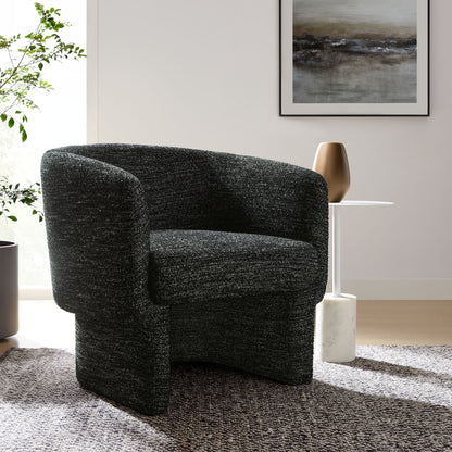 Muse Boucle Fabric Barrel Accent Chair by Modway in charcoal textured upholstery on Tampa Home & Garden Store