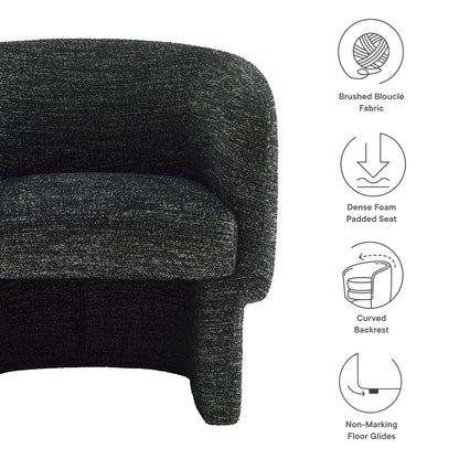 Muse Bouclé Barrel Accent Chair Modway in dark charcoal boucle fabric on Tampa Home & Garden Store