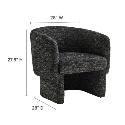 Muse Boucle Fabric Barrel Accent Chair by Modway in charcoal boucle upholstery 28W x 28D x 27.5H on Tampa Home & Garden Store