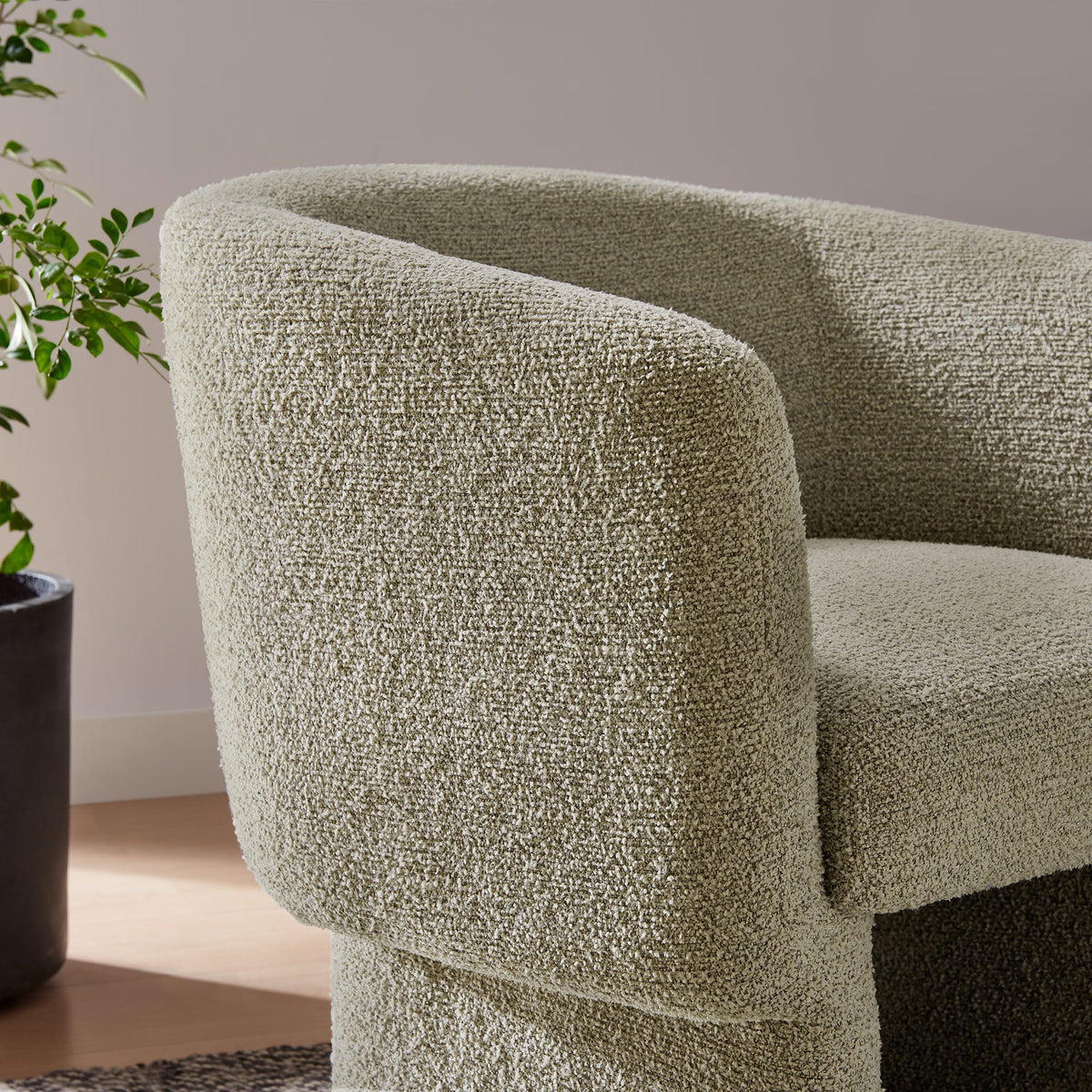 Muse Boucle Fabric Barrel Accent Chair beige boucle upholstery by Modway on Tampa Home & Garden Store