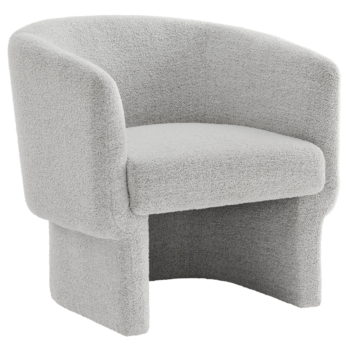 Muse Boucle Fabric Barrel Accent Chair by Modway in light gray boucle upholstery on Tampa Home & Garden Store