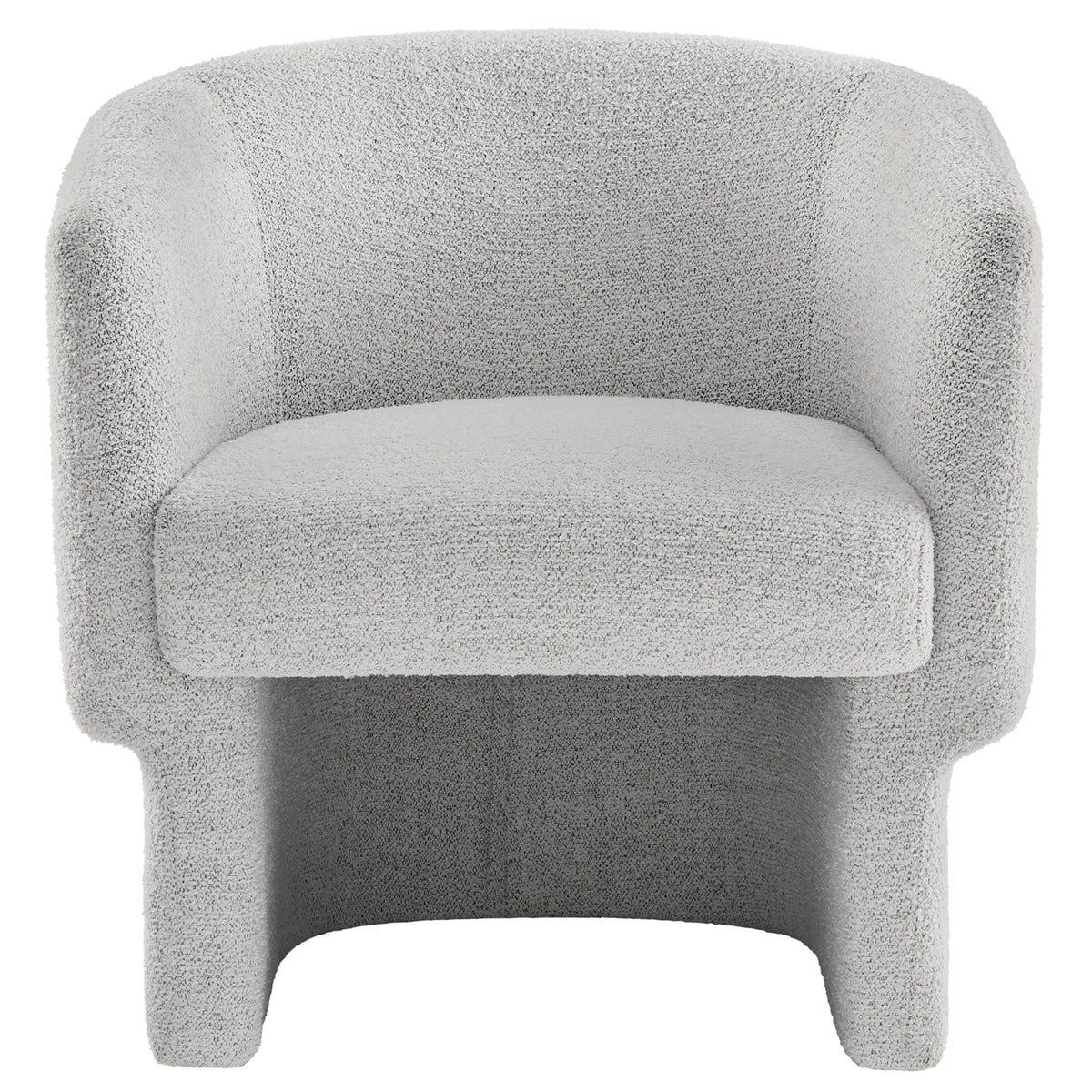 Muse Boucle Fabric Barrel Accent Chair by Modway, light gray boucle upholstery, curved barrel form on Tampa Home & Garden Store