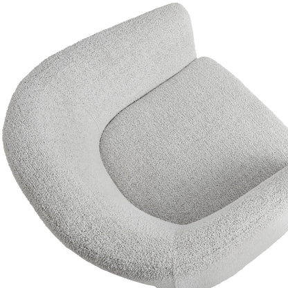 Muse Boucle Fabric Barrel Accent Chair by Modway in light gray boucle upholstery on Tampa Home & Garden Store