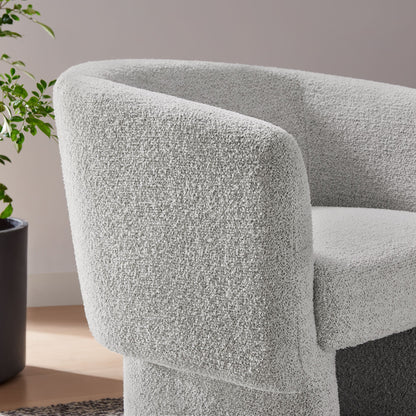 Muse boucle fabric barrel accent chair in light gray upholstery by Modway on Tampa Home & Garden Store