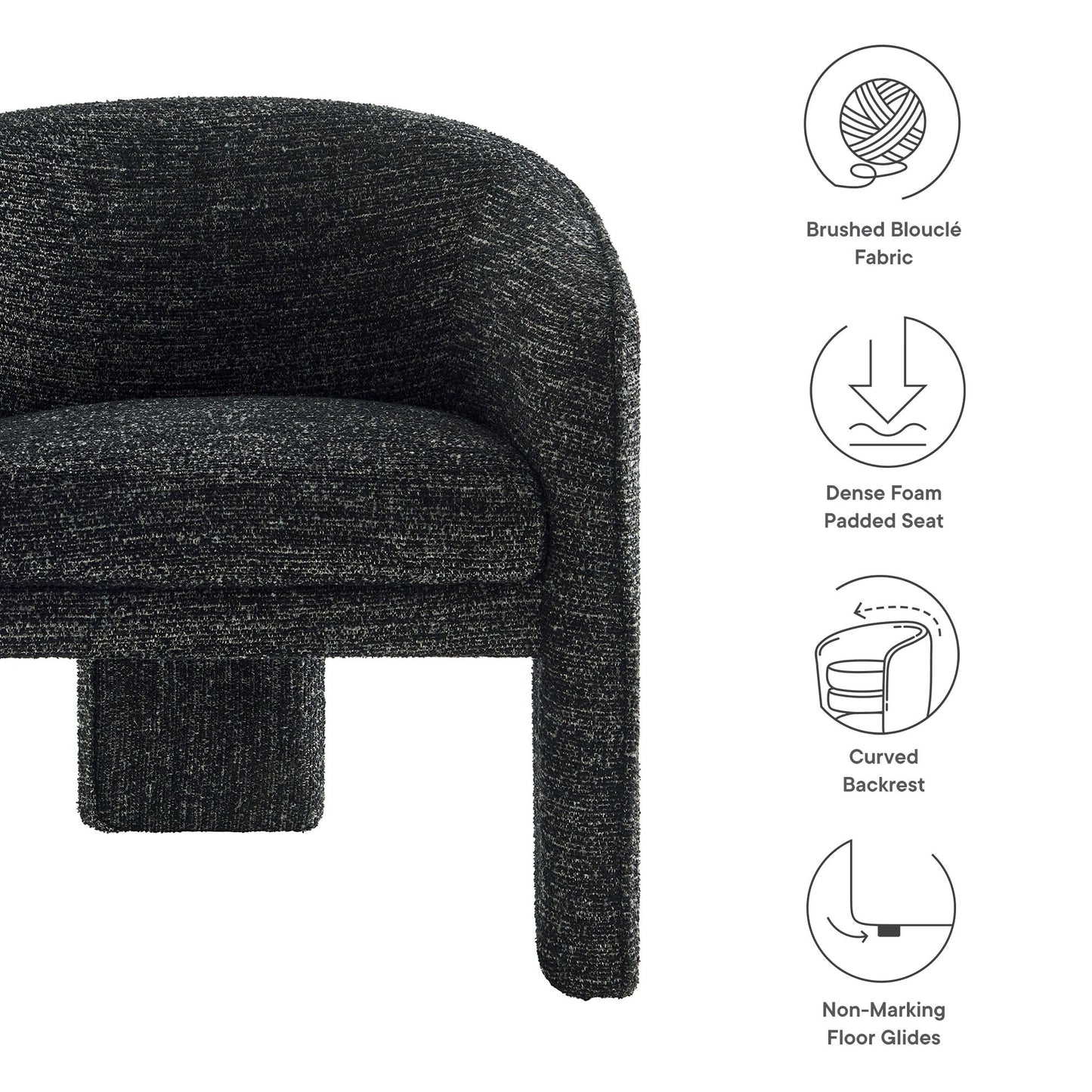Greer Boucle Upholstered Accent Chair by Modway
