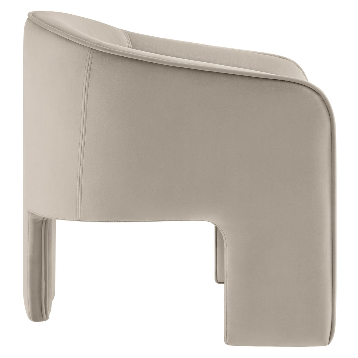 Greer performance velvet upholstered accent armchair in beige with curved back by Modway on Tampa Home & Garden Store