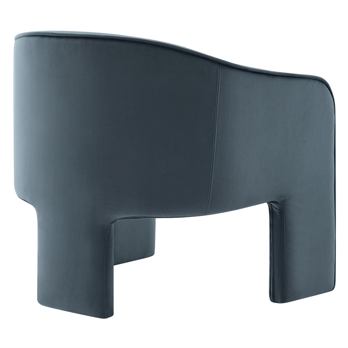 Greer performance velvet upholstered accent armchair in blue with curved back and clean stitching on Tampa Home & Garden Store