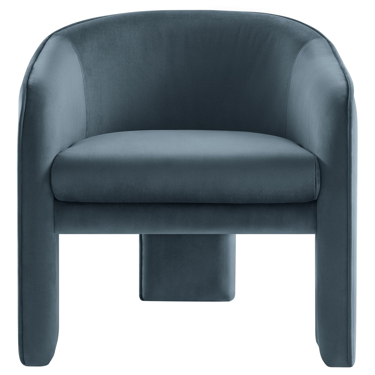 Greer Velvet Upholstered Accent Armchair by Modway, deep blue velvet, curved back on Tampa Home & Garden Store