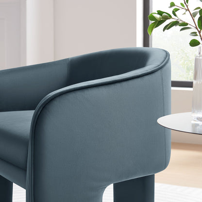 Greer performance velvet upholstered accent armchair teal blue with curved arms by Modway on Tampa Home & Garden Store