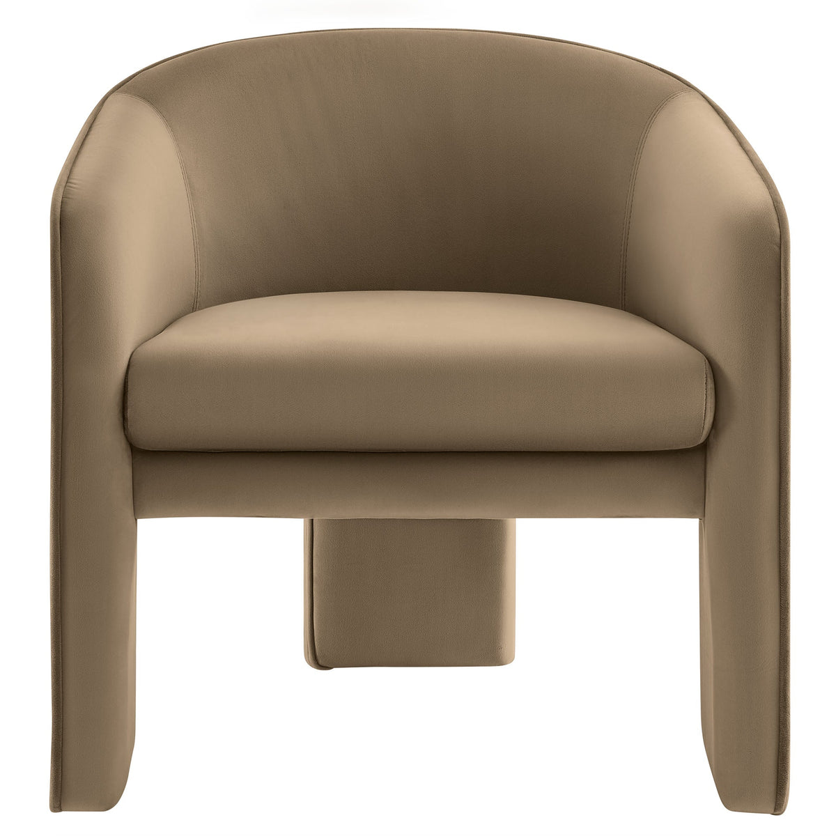 Greer Velvet Upholstered Accent Armchair taupe beige, curved arms by HouseOfZazla on Tampa Home & Garden Store