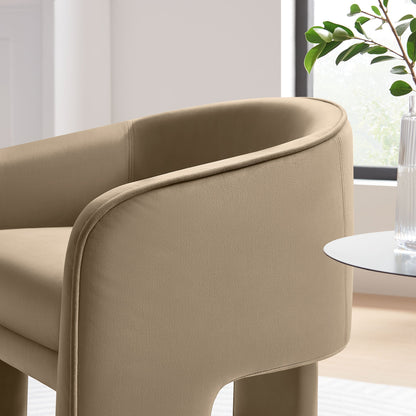 Greer Performance Velvet Upholstered Accent Armchair by Modway, beige velvet on Tampa Home & Garden Store
