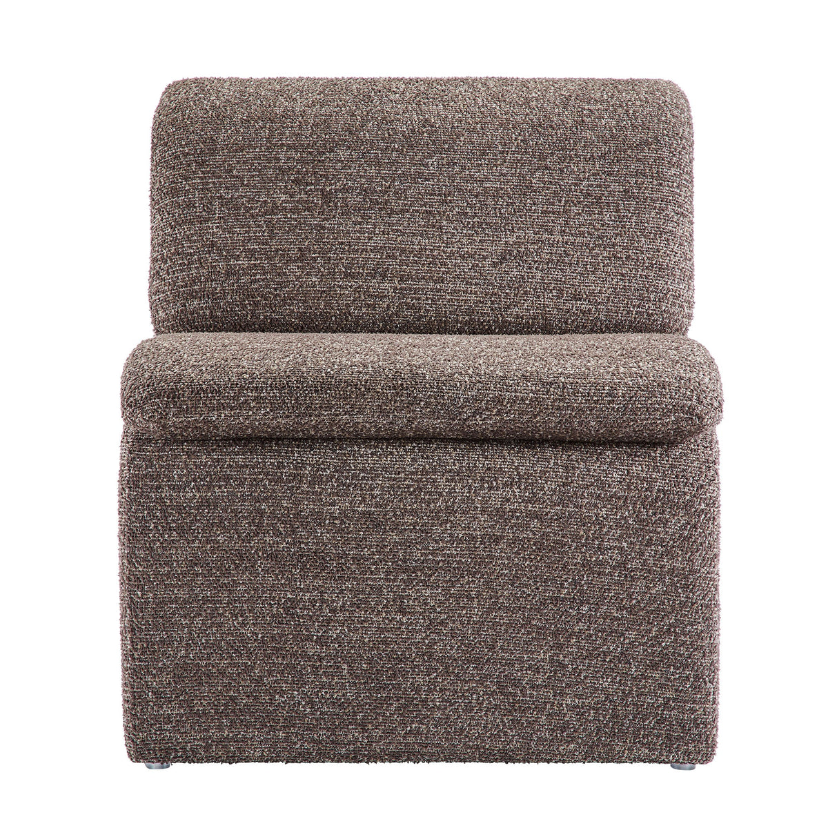 Lume boucle upholstered armless accent chair in brown textured fabric by Modway on Tampa Home & Garden Store