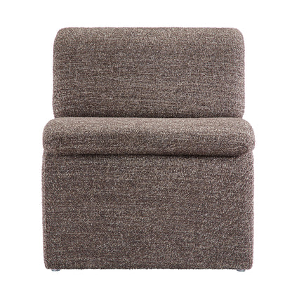 Lume boucle upholstered armless accent chair in brown textured fabric by Modway on Tampa Home & Garden Store