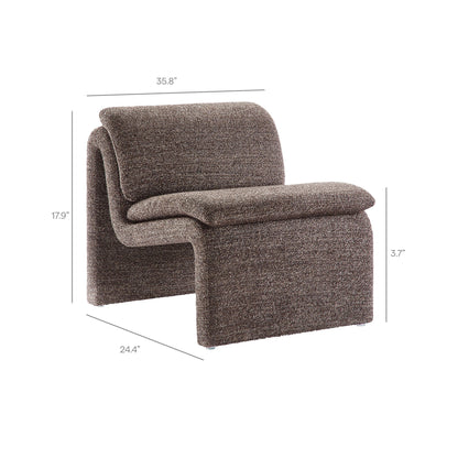 Lume Boucle Upholstered Armless Accent Chair in brown textured boucle fabric by HouseOfZazla on Tampa Home & Garden Store