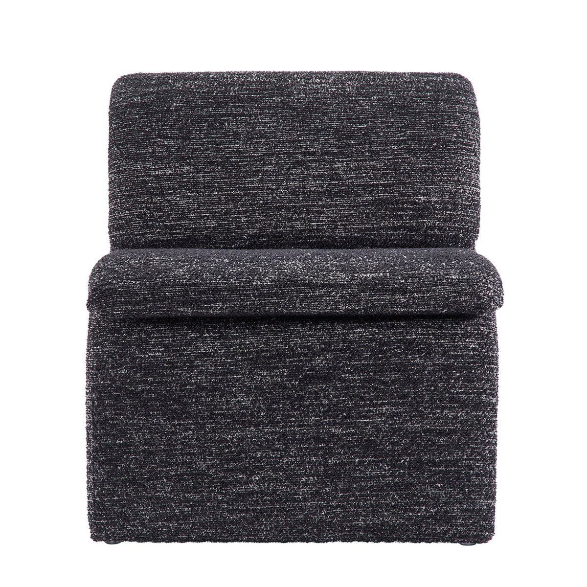 Lume Boucle Upholstered Armless Accent Chair by Modway in dark charcoal boucle fabric closeup on Tampa Home & Garden Store