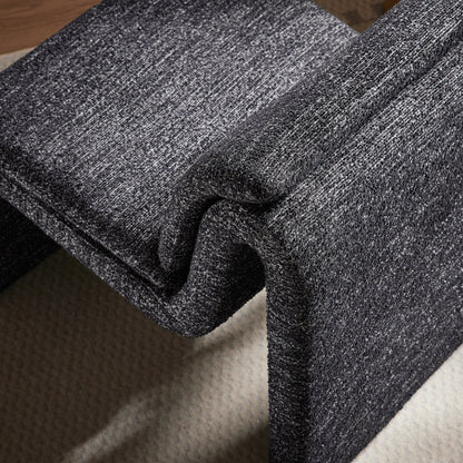 Lume Boucle Upholstered Armless Accent Chair charcoal gray boucle fabric close-up on Tampa Home & Garden Store