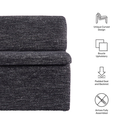 Lume Boucle Upholstered Armless Accent Chair in charcoal boucle fabric on Tampa Home & Garden Store