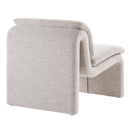 Lume Boucle Upholstered Armless Accent Chair beige boucle fabric by HouseOfZazla on Tampa Home & Garden Store
