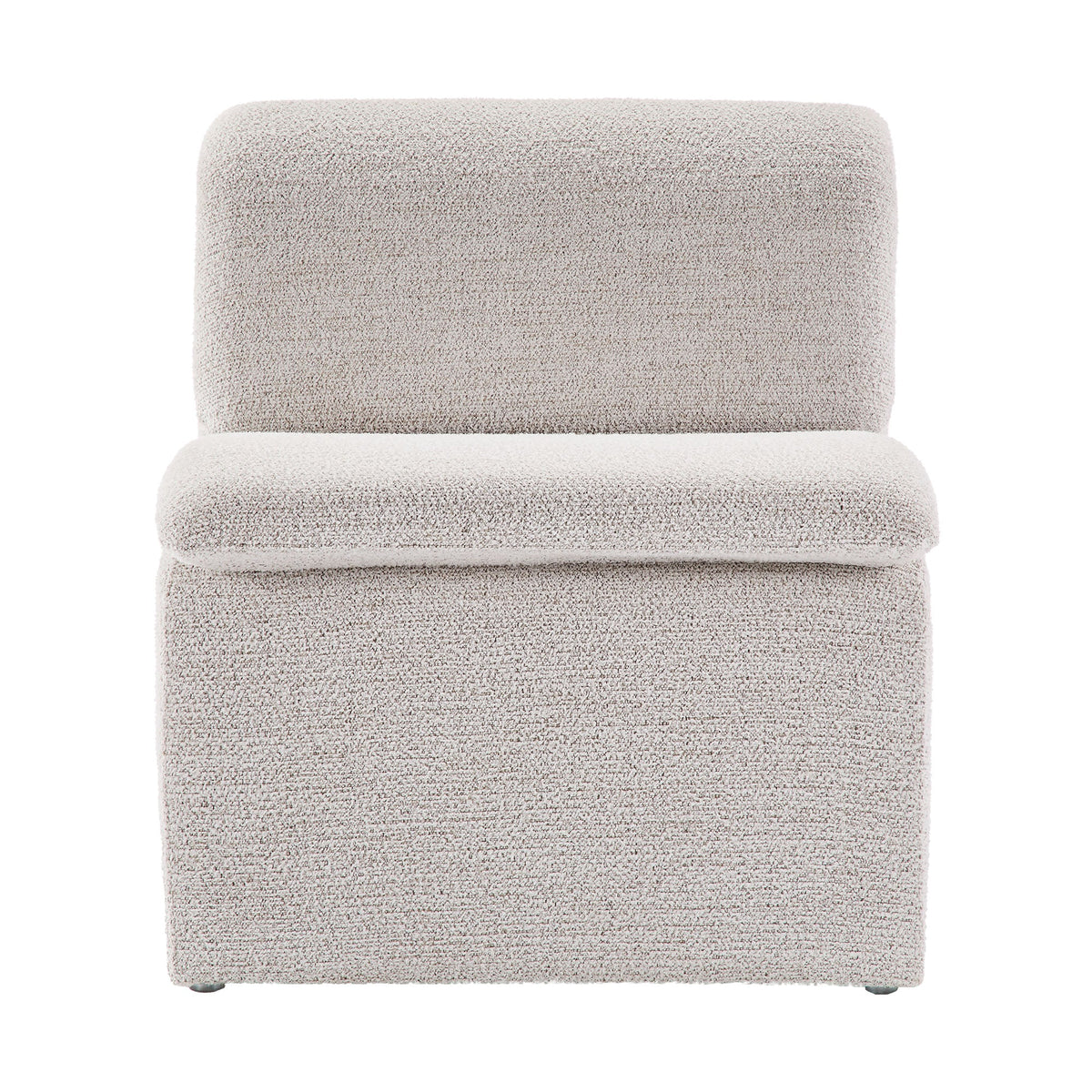 Lume Boucle Upholstered Armless Accent Chair beige boucle fabric HouseOfZazla on Tampa Home and Garden Store