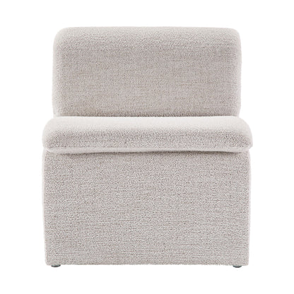Lume Boucle Upholstered Armless Accent Chair beige boucle fabric HouseOfZazla on Tampa Home and Garden Store