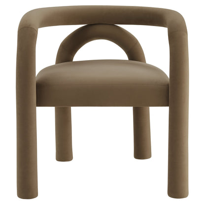 Astrid Performance Velvet Dining Chair by Modway in brown velvet with rounded back on Tampa Home & Garden Store