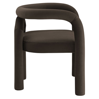 Astrid Performance Velvet Dining Chair by Modway, brown velvet upholstery with curved arms on Tampa Home & Garden Store